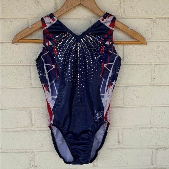 GK Simone Biles Patriotic Performance Gymnastics Leotard - Picture 2 of 10